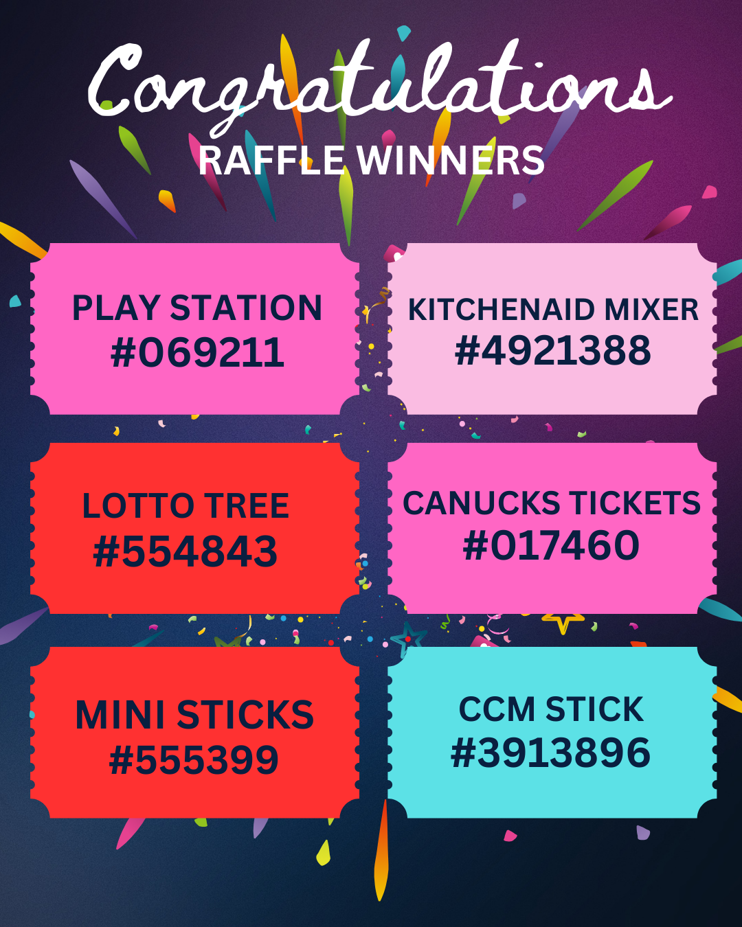 2026 Holiday Bash Raffle Winners