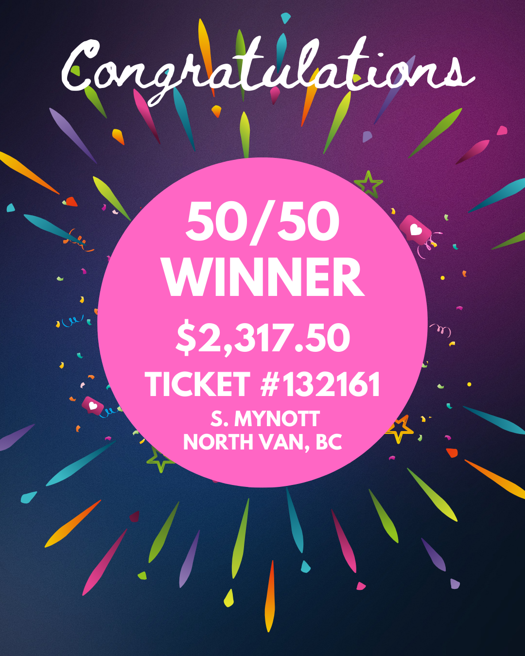 50/50 Winner