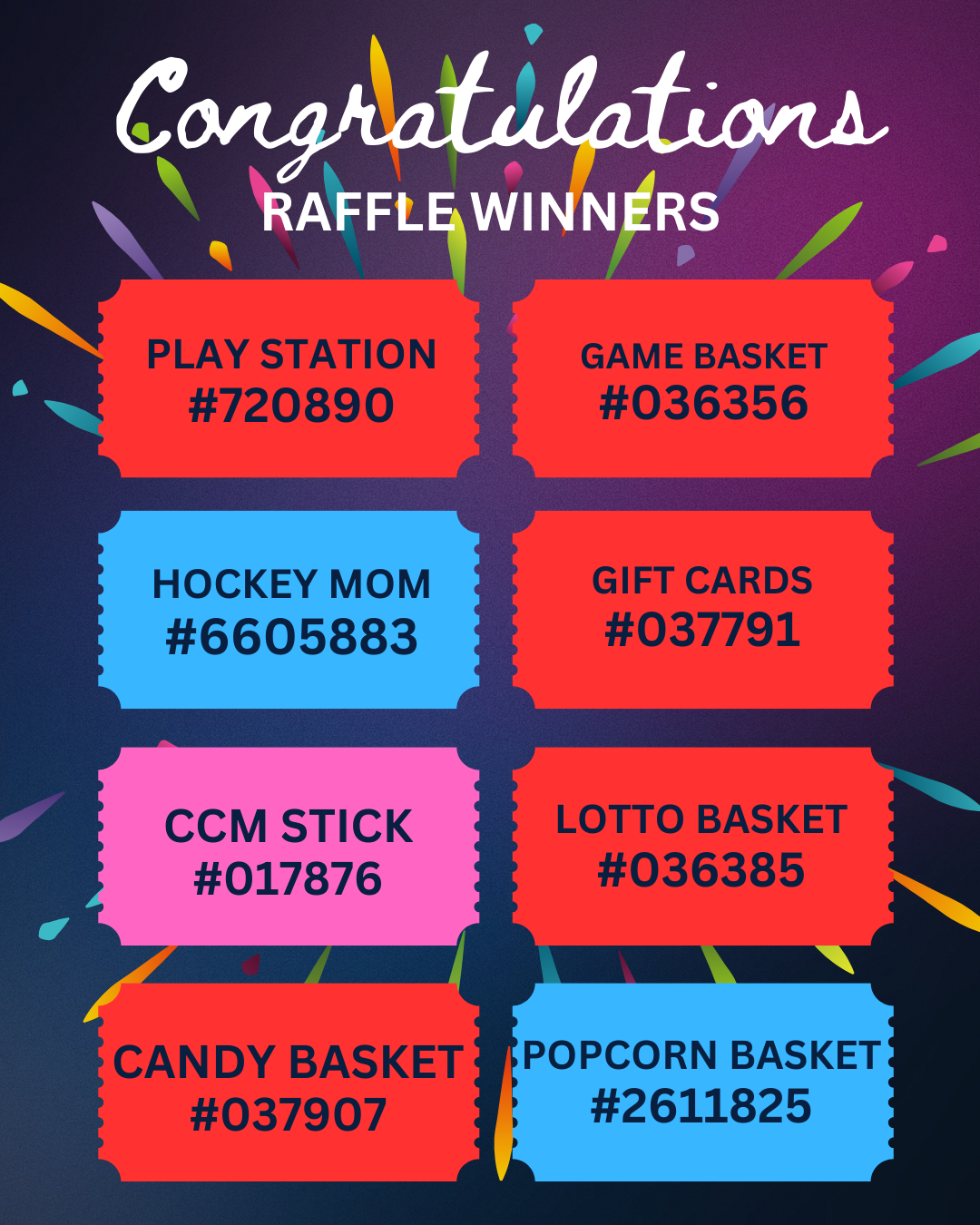 2026 Spring Classic Raffle Winners